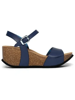 Leder-Keilsandaletten 