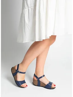 Leder-Keilsandaletten 