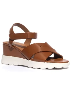 Leder-Keilsandaletten "Spherica EC6" in Hellbraun