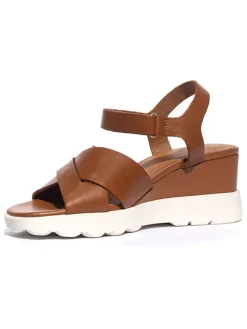 Leder-Keilsandaletten 