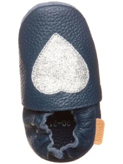 Leder-Krabbelschuhe in Dunkelblau