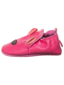 Leder-Krabbelschuhe in Pink