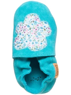 Leder-Krabbelschuhe in Türkis