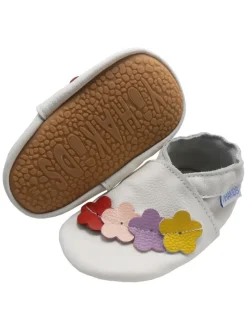 Leder-Krabbelschuhe in Weiß