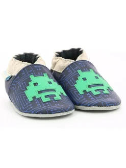 Leder-Krabbelschuhe "Player One" in Dunkelblau