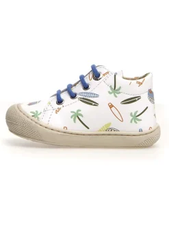 Leder-Lauflernschuhe "Cocoon" in Weiß/ Dunkelblau