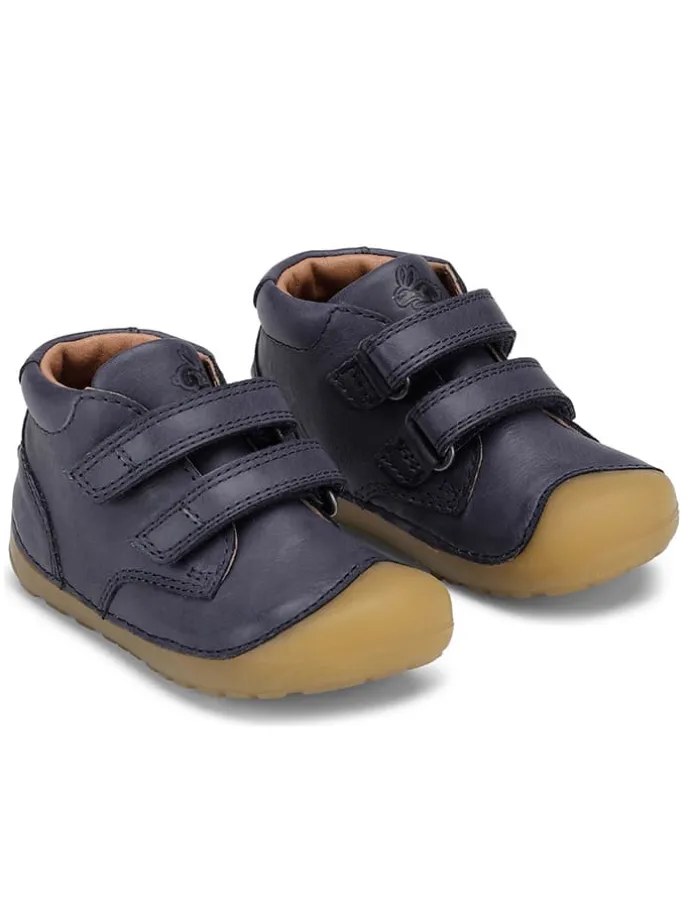 Leder-Lauflernschuhe "Petit Velcro" in Dunkelblau