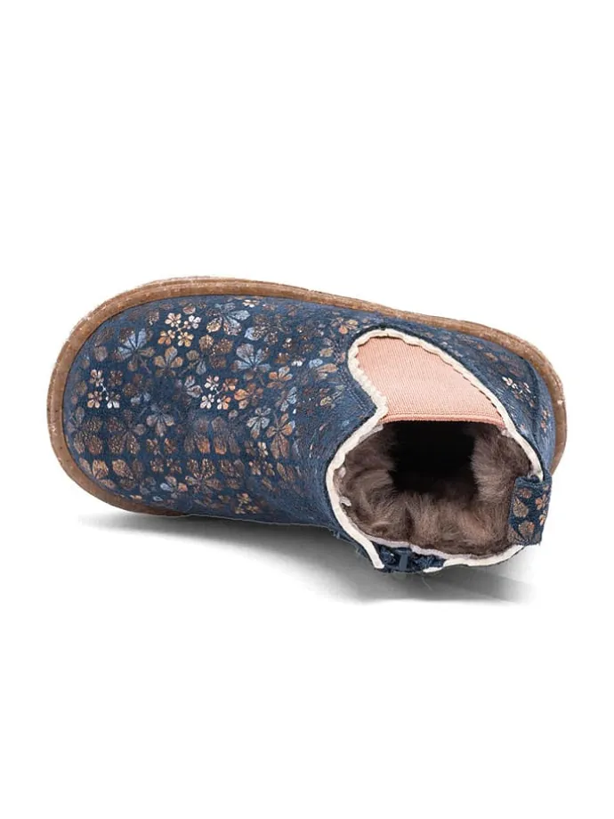 Leder-Lauflernschuhe "Siggi" in Blau/ Rosa