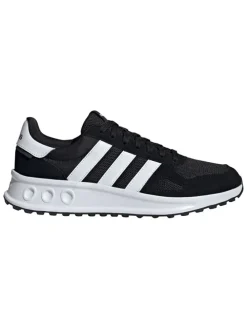 Leder-Laufschuhe "Run 84" in Schwarz/ Weiß