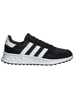 Leder-Laufschuhe "Run 84" in Schwarz/ Weiß
