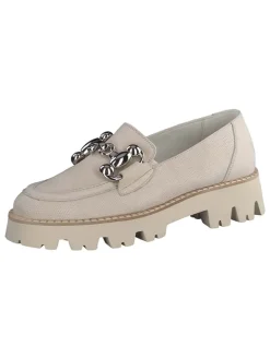 Leder-Mokassins in Beige