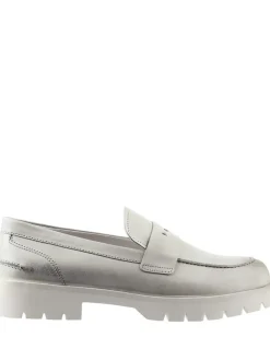 Leder-Mokassins "Bailey" in Silber