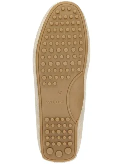 Leder-Mokassins in Beige