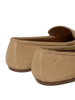 Leder-Mokassins in Beige