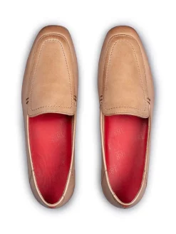 Leder-Mokassins in Beige