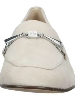 Leder-Mokassins in Beige