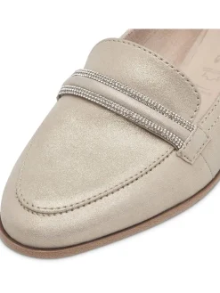 Leder-Mokassins in Beige