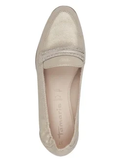 Leder-Mokassins in Beige