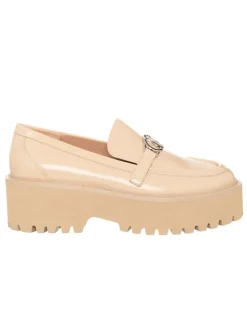 Leder-Mokassins in Beige