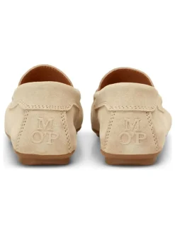 Leder-Mokassins in Beige