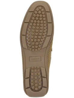 Leder-Mokassins in Beige