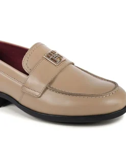 Leder-Mokassins in Beige