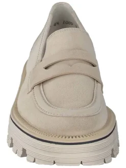 Leder-Mokassins in Beige