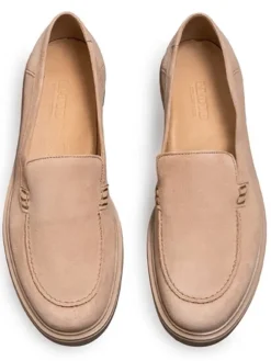 Leder-Mokassins in Beige