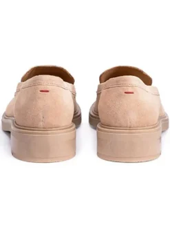 Leder-Mokassins in Beige