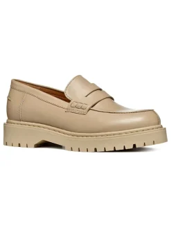 Leder-Mokassins in Beige