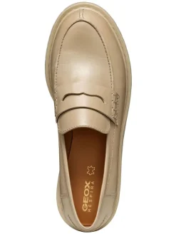 Leder-Mokassins in Beige