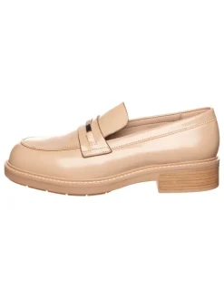 Leder-Mokassins in Beige