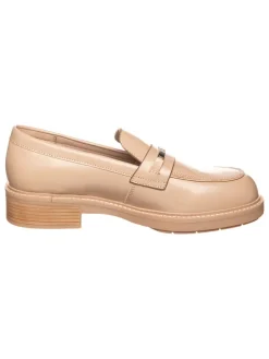 Leder-Mokassins in Beige