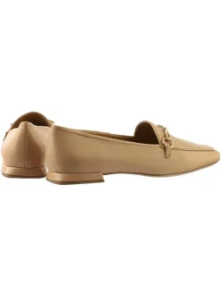 Leder-Mokassins in Beige