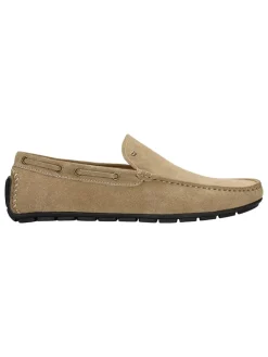 Leder-Mokassins in Beige