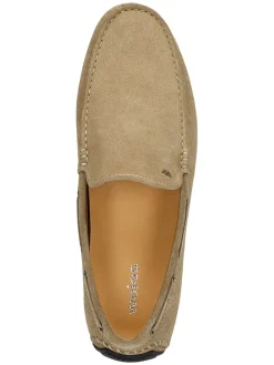 Leder-Mokassins in Beige