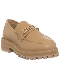 Leder-Mokassins in Beige