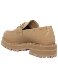 Leder-Mokassins in Beige