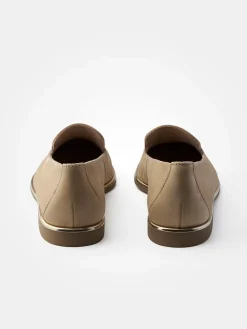 Leder-Mokassins in Beige