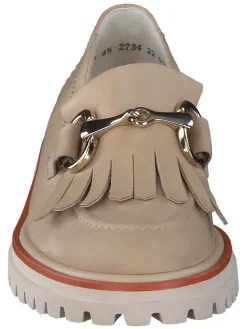 Leder-Mokassins in Beige