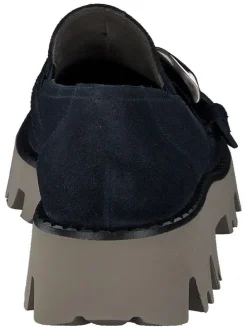 Leder-Mokassins in Blau