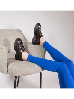 Leder-Mokassins in Braun