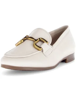 Leder-Mokassins in Creme