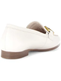 Leder-Mokassins in Creme