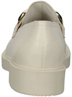 Leder-Mokassins in Creme