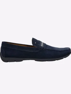 Leder-Mokassins in Dunkelblau