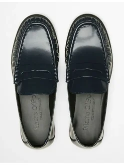 Leder-Mokassins in Dunkelblau