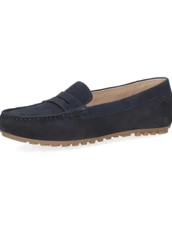 Leder-Mokassins in Dunkelblau