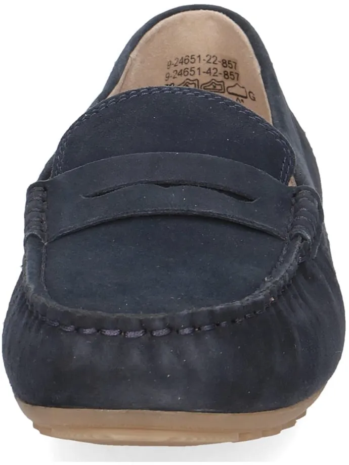 Leder-Mokassins in Dunkelblau