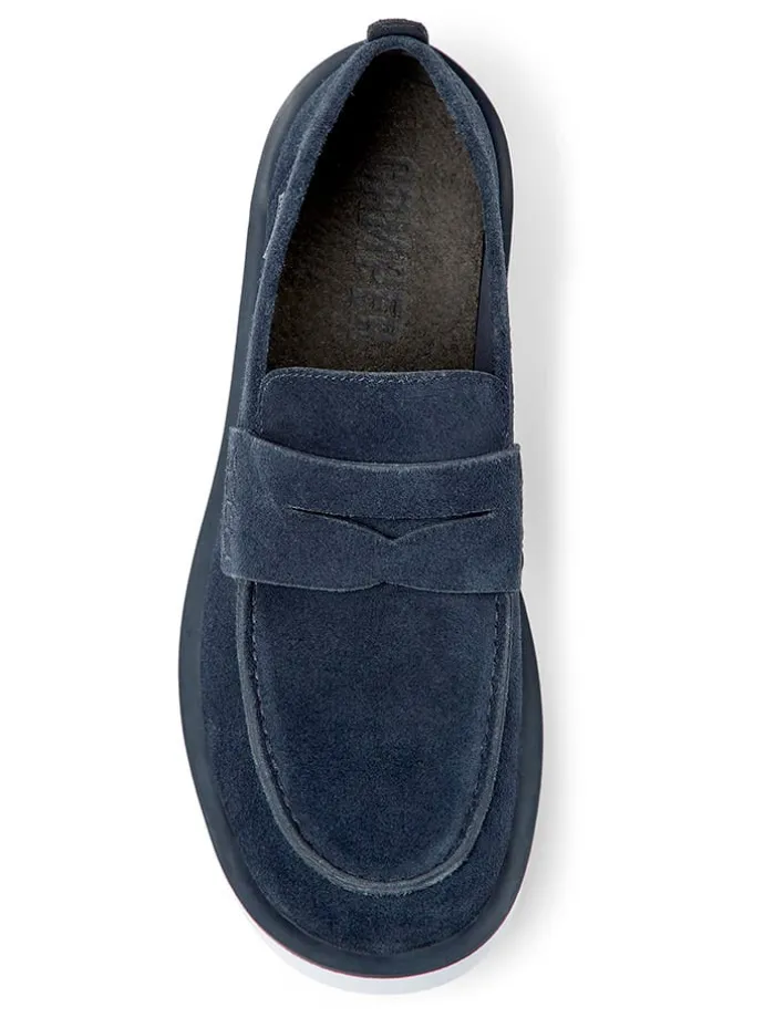 Leder-Mokassins in Dunkelblau